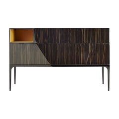 Midcentury Style, Madison Madia, with Ebony and Nickel, Made in Italy