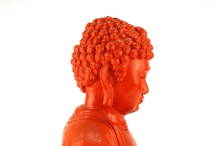 Midcentury Style Painted Plaster Seated Buddha For Sale at 1stDibs