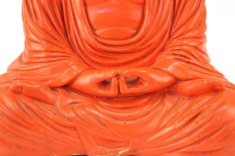Midcentury Style Painted Plaster Seated Buddha For Sale at 1stDibs