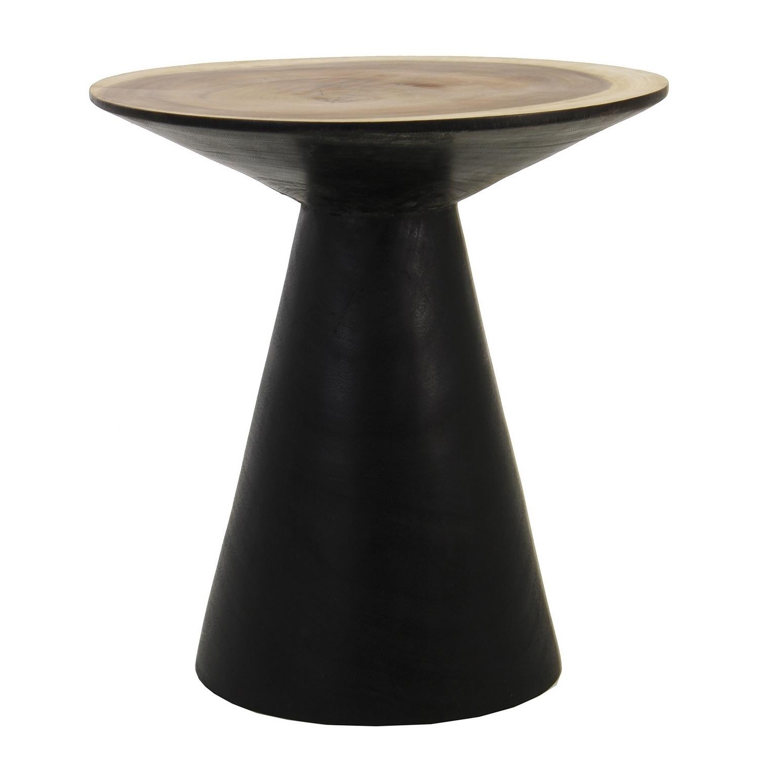 Pair of MCM style ebonized solid wood side tables.