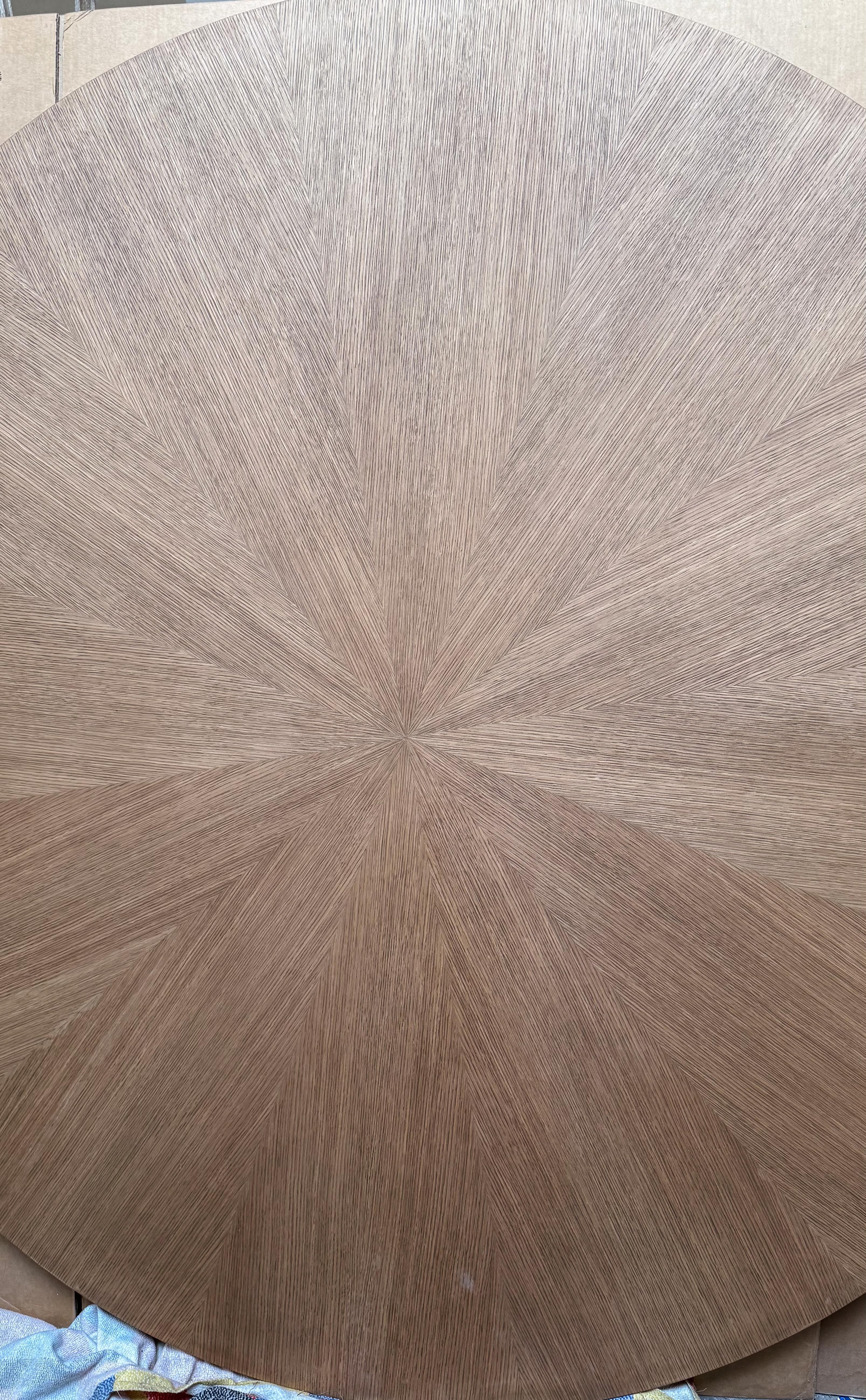 Midcentury Style Round Oak Dining Table with Pedestal Base by Adesso ...