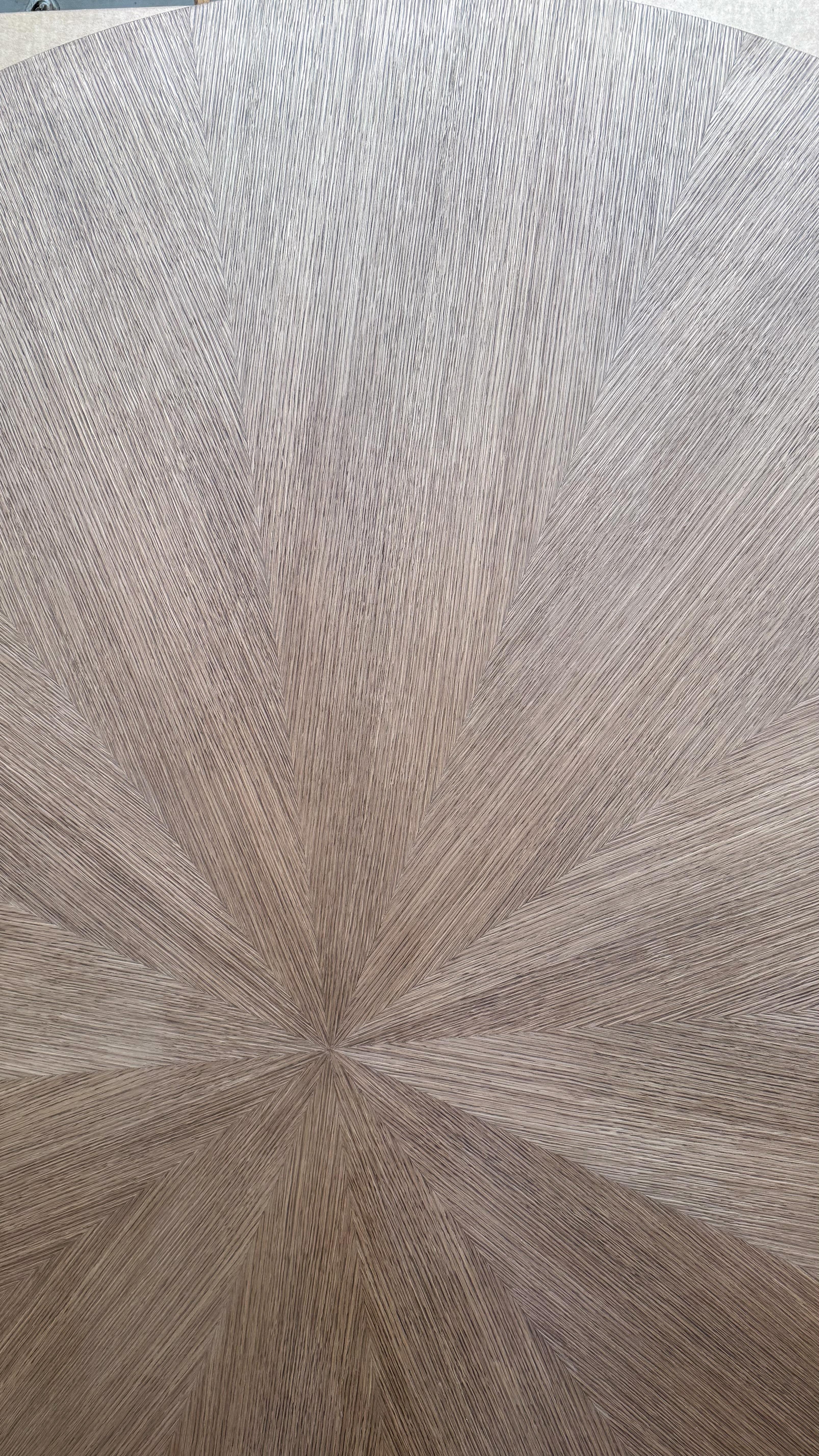 Midcentury Style Round Oak Dining Table with Pedestal Base by Adesso ...