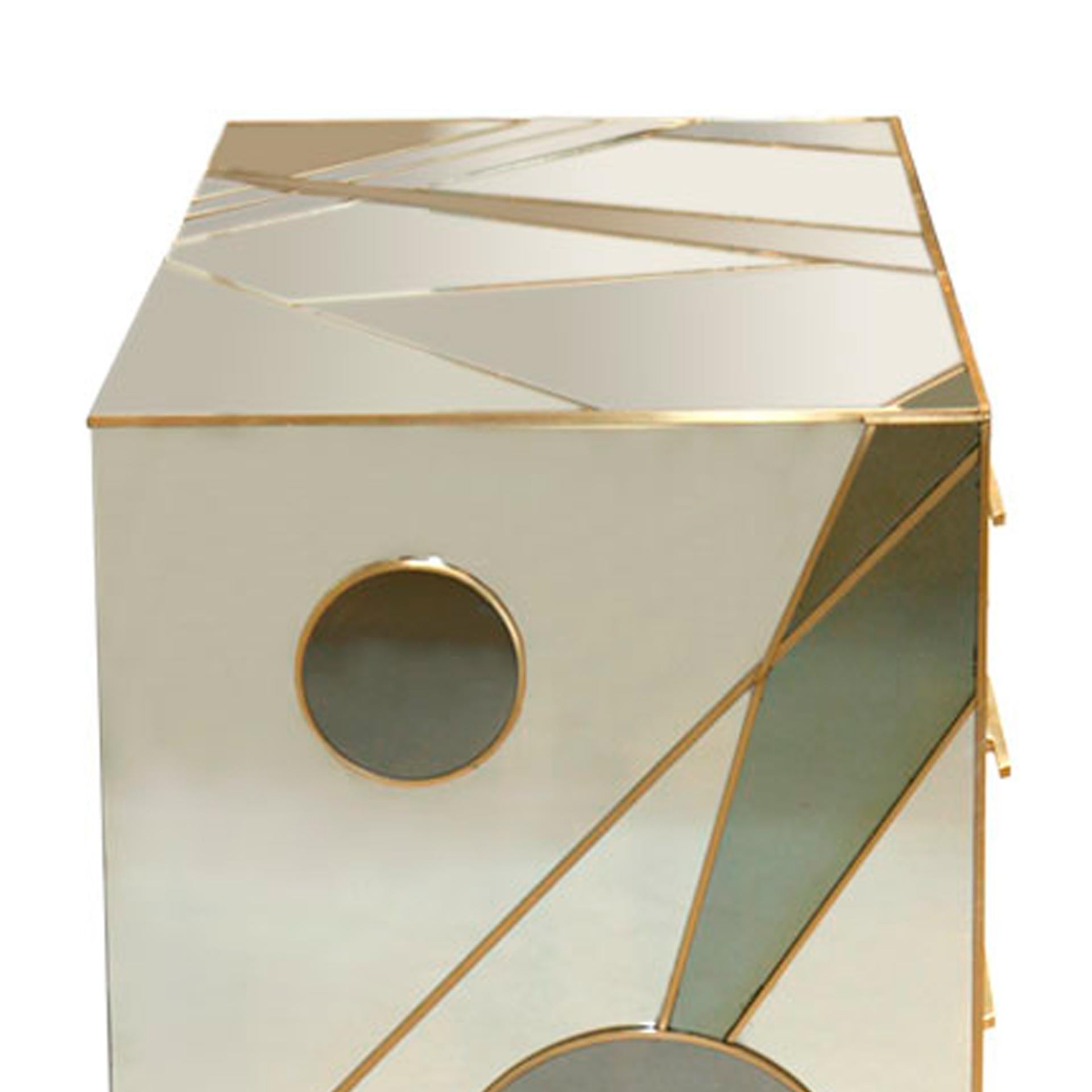 XXI secolo e contemporaneo Commode italiano in stile metà secolo in legno massiccio, vetro di Murano e ottone in vendita