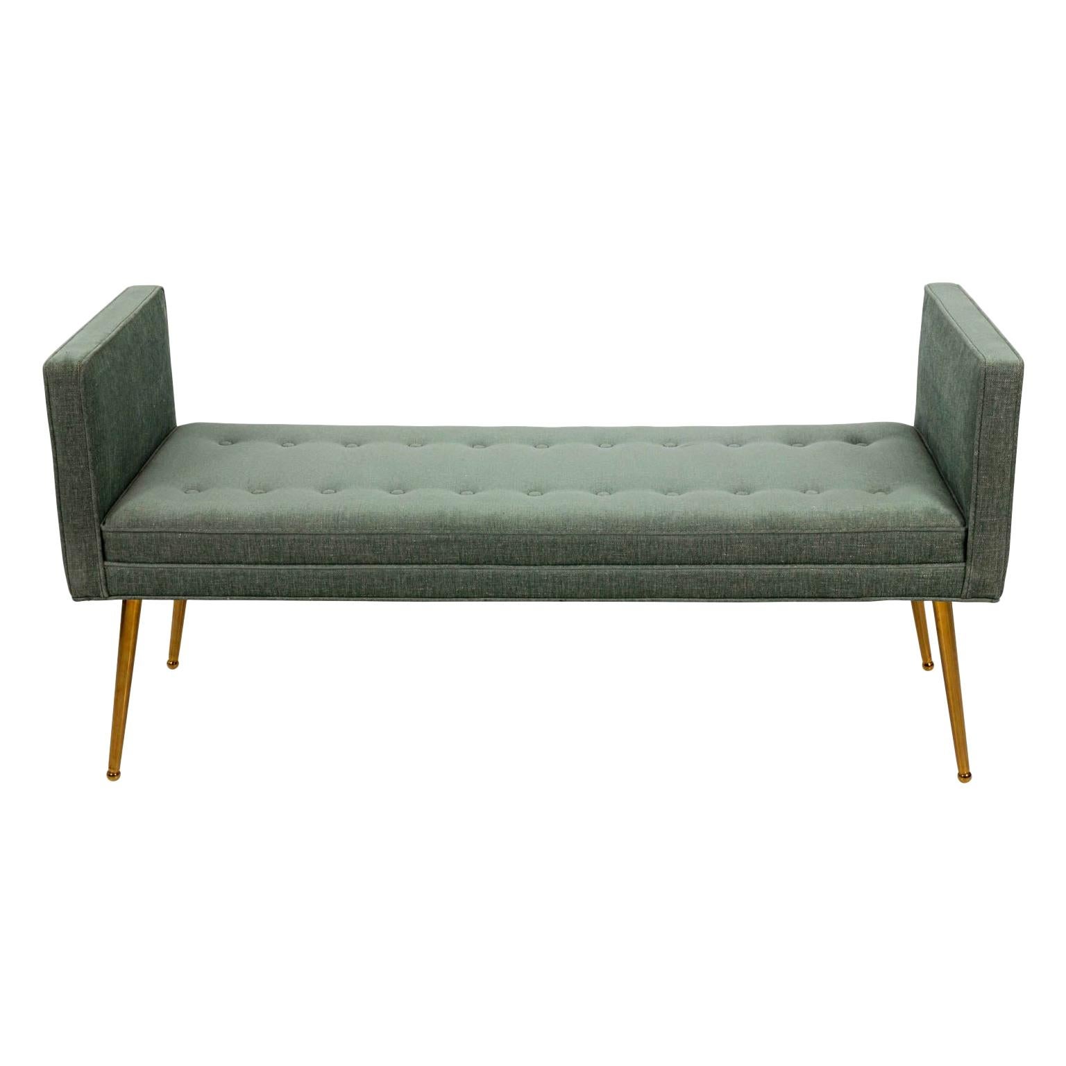 Midcentury Style Upholstered Bench For Sale