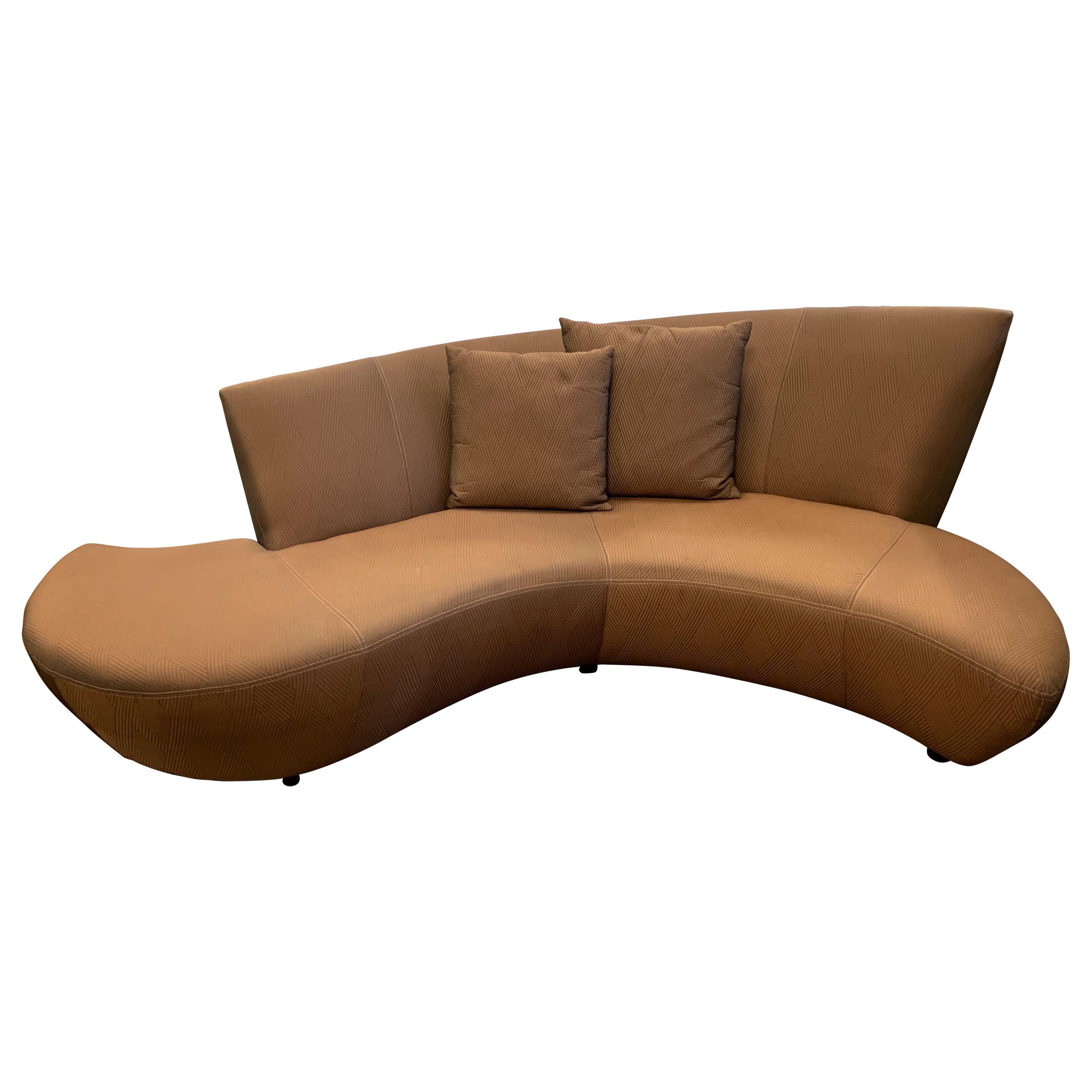 Mid-century Style Vladimir Kagan Bilbao Serpentine Curved Sofa Iridescent Fabric