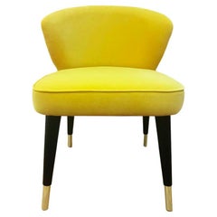 Midcentury Modern Style Velvet And Brass Chair Berlin Handcrafted And Custom