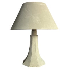 Midcentury suede leather large mushroom table lamp, 1960s-1970s