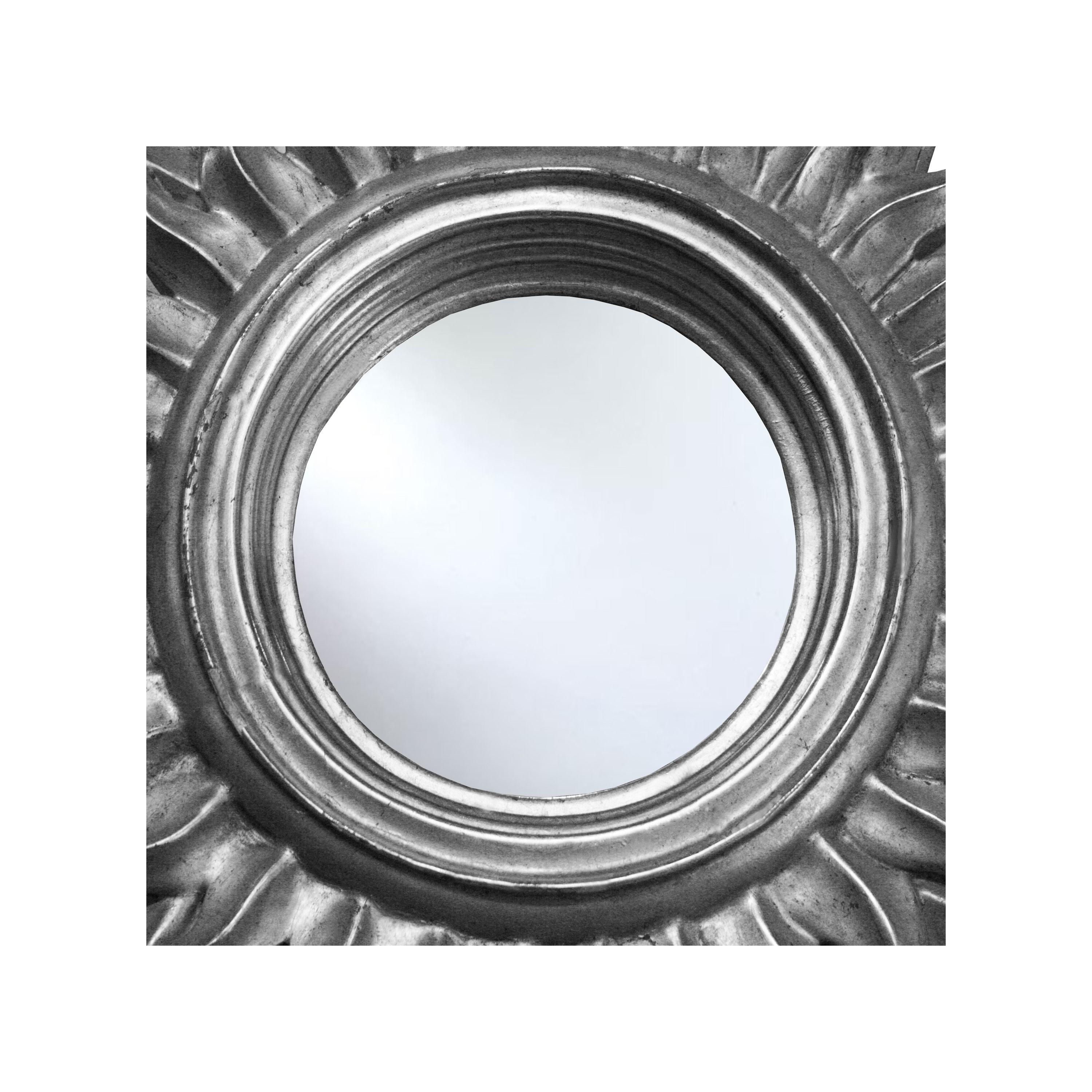 Mid-Century Modern Mid-Century Sun Silver Wood French Mirror, 1960 For Sale