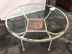 Midcentury Sunburst Wrought Iron Table by Umanoff