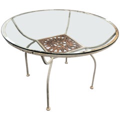 Midcentury Sunburst Wrought Iron Table by Umanoff