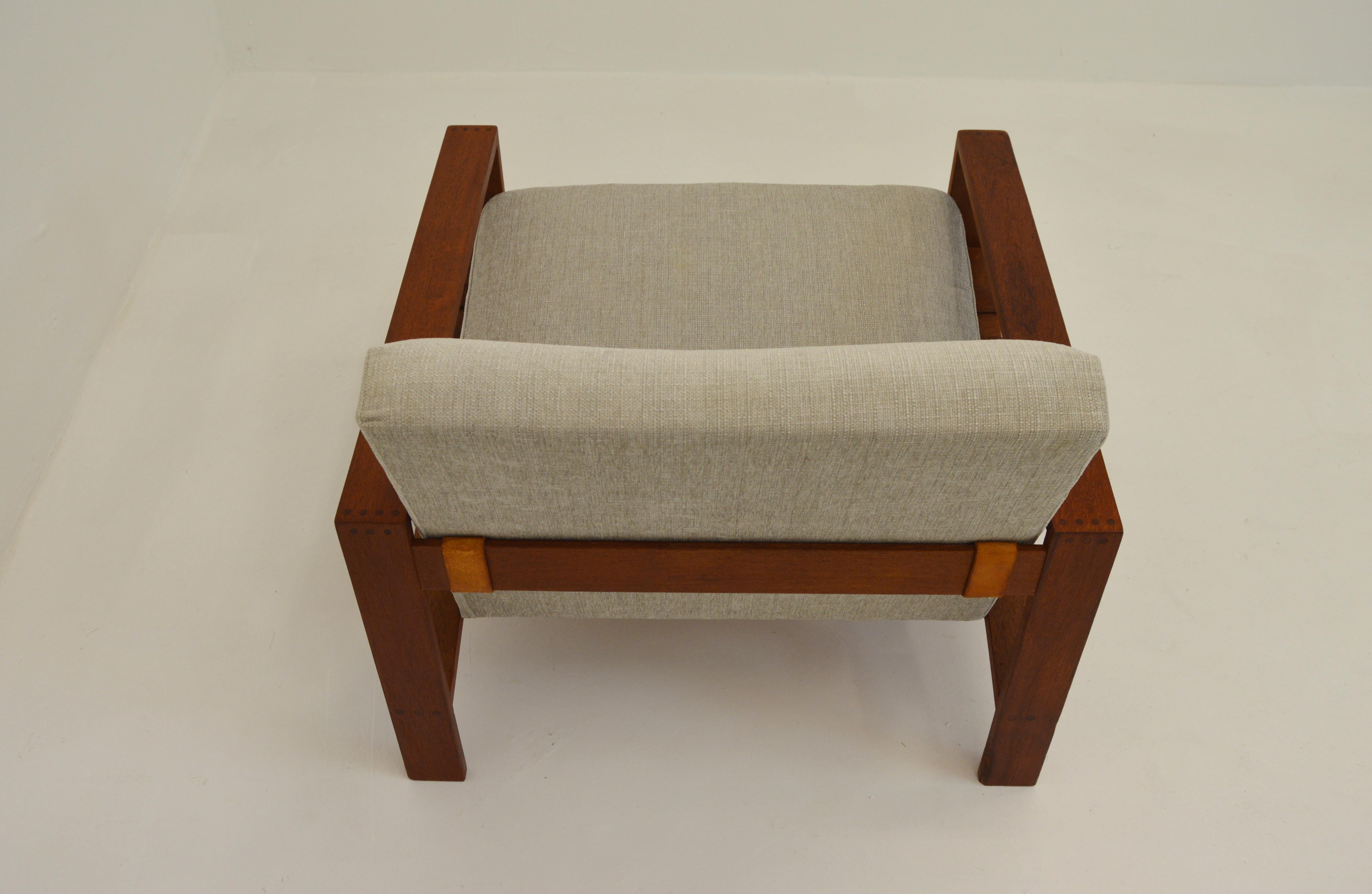 Midcentury Svante Skogh Easy Chair with Leather Webbing For Sale 1