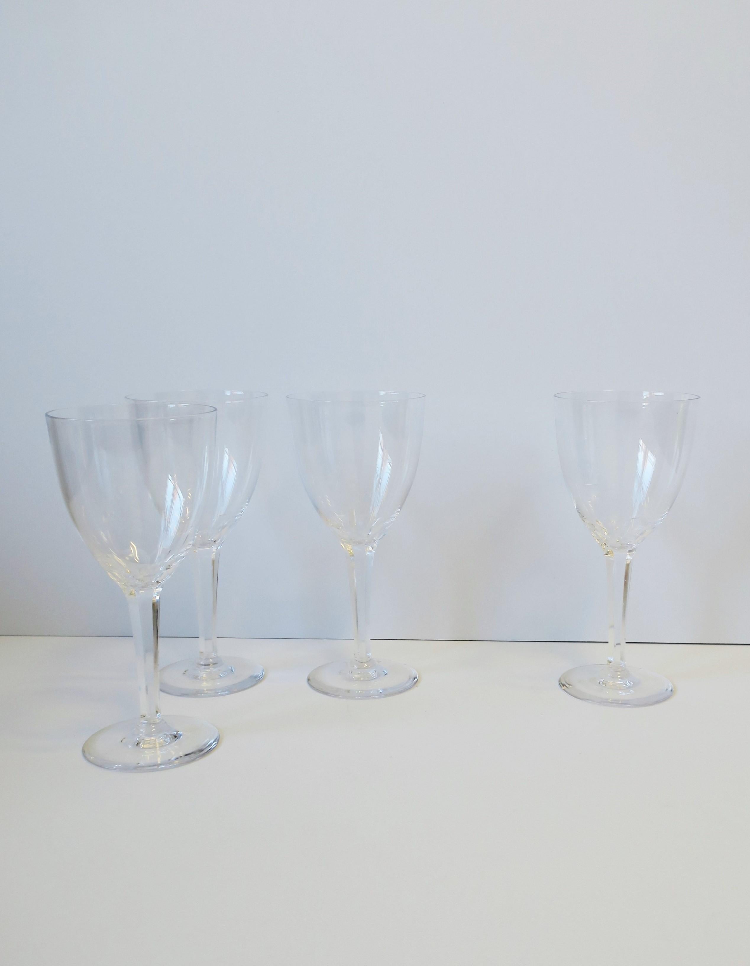 Mid-Century Modern Scandinavian Modern Crystal Wine Glasses by Kosta Boda Sweden, Set of 4 For Sale