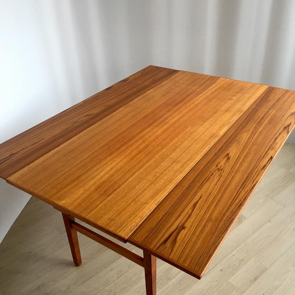 Midcentury Swedish Adjustable Teak Coffee or Dining Table from Emmaboda, 1957 im Angebot 6