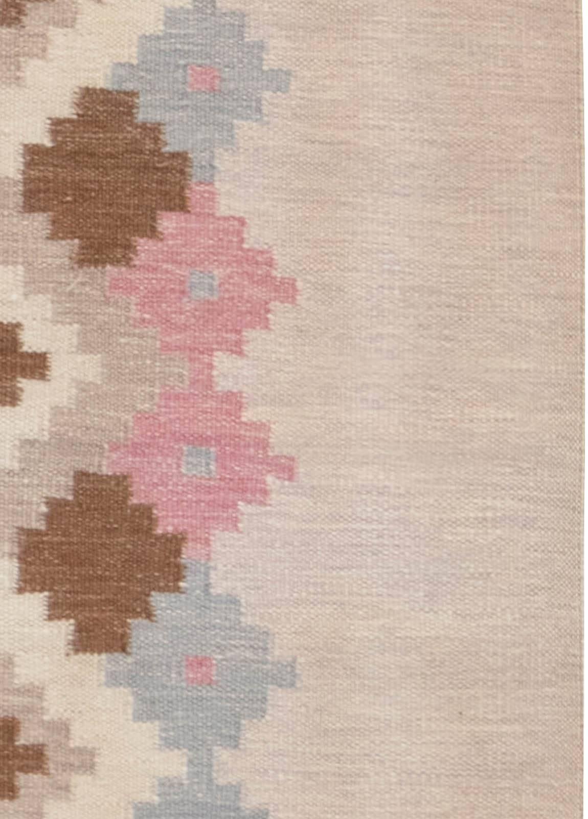 Mid-Century Modern Mid-20th century Swedish Beige, Pink, Brown, Gray Wool Rug by Doris Leslie Blau