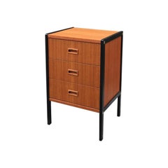 Midcentury Swedish Black Teak Chest of Drawers by Bertil Fridhagen for Bodafors