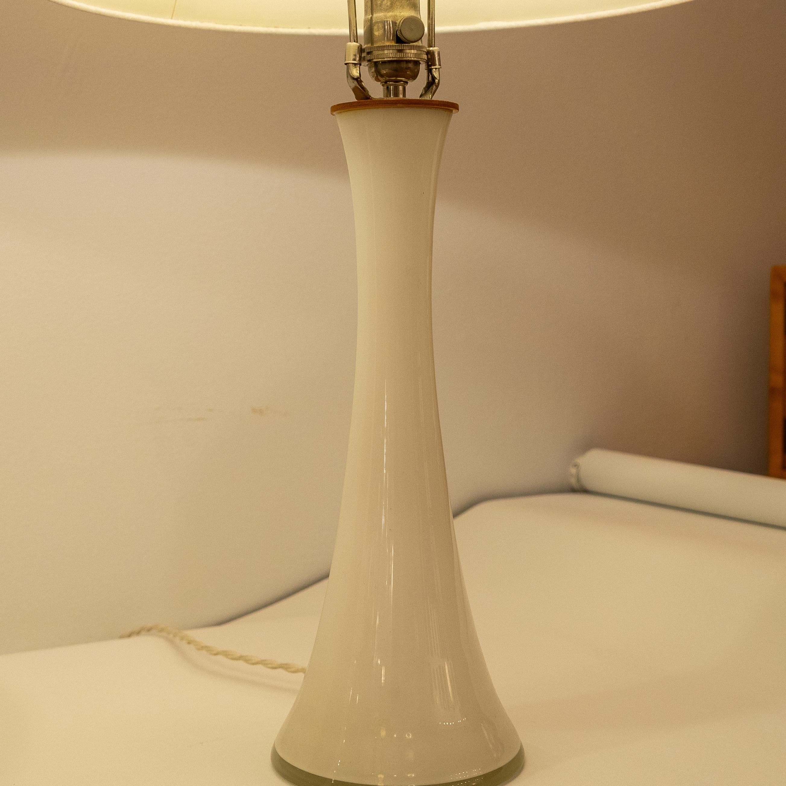 Mid-Century Modern Midcentury Swedish Blown Glass Bedside Lamps, Pair For Sale