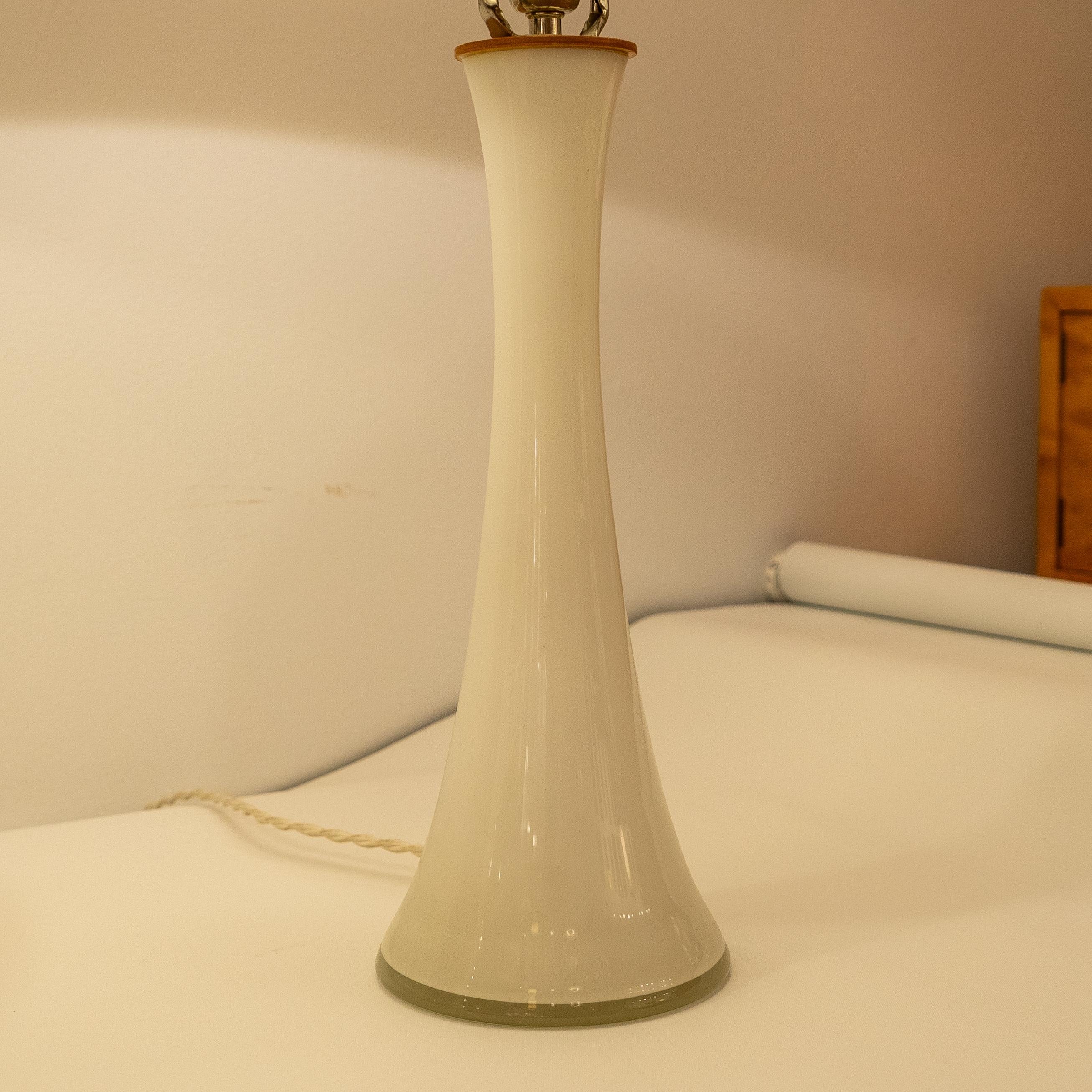 20th Century Midcentury Swedish Blown Glass Bedside Lamps, Pair For Sale