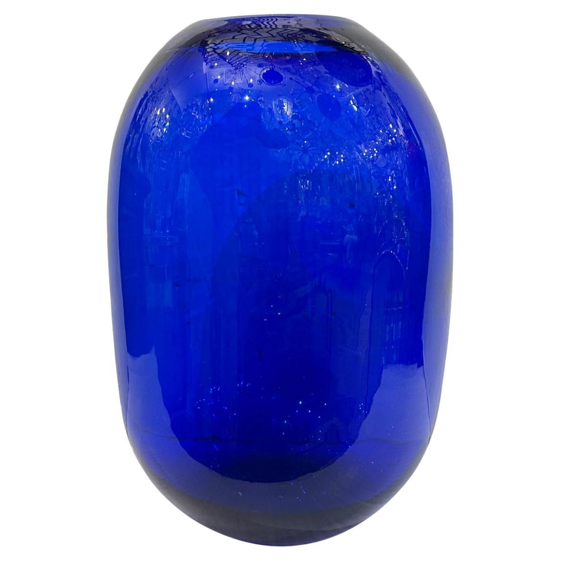 Vaso svedese blu di metà secolo