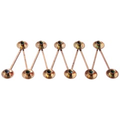 Midcentury Swedish Brass Adjustable Candleholder, 1950s Midcentury Swedish Brass Adjustable Candleholder, 1950s