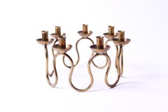 Midcentury Swedish Brass Candlestick by Lars Holmström, 1950s