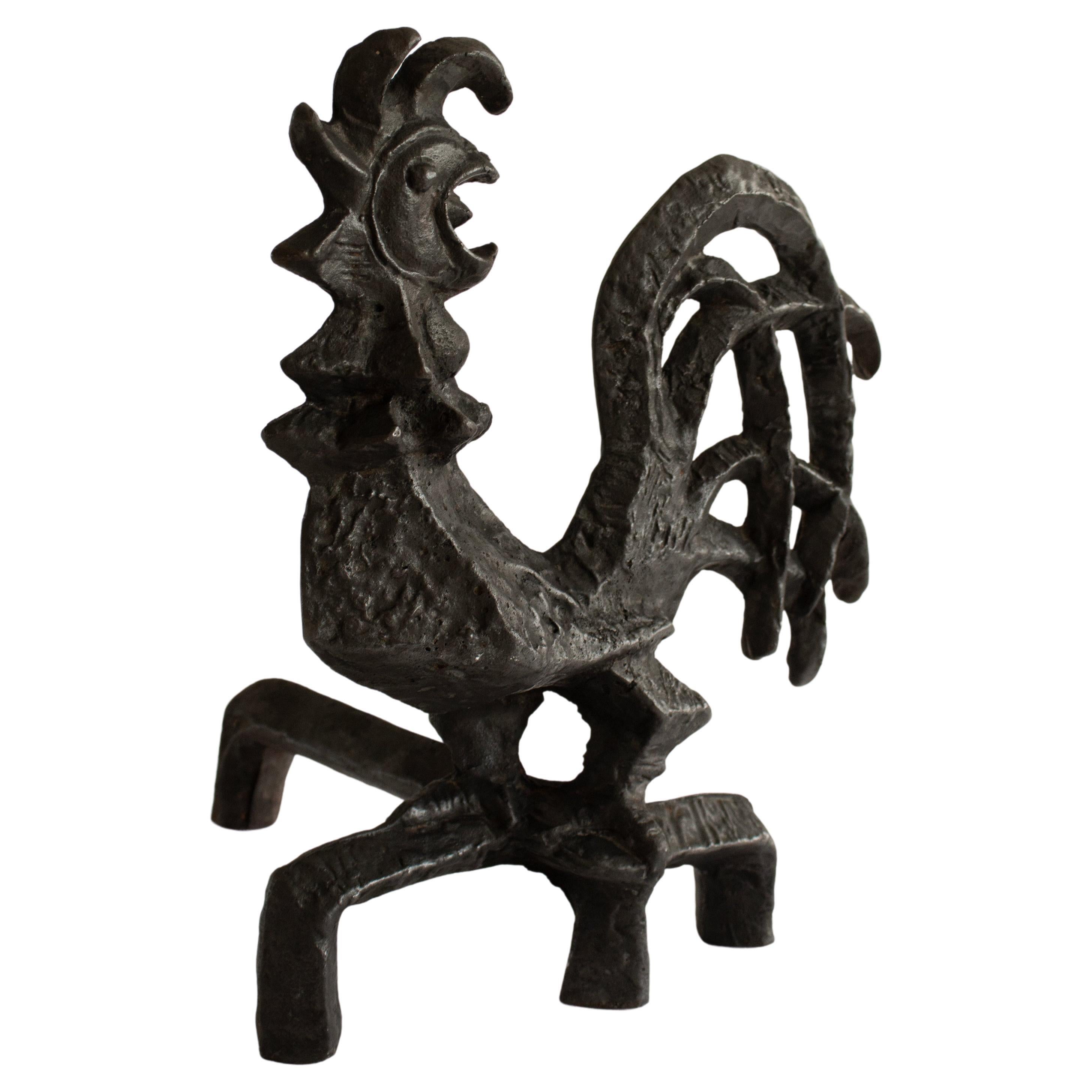 Midcentury Swedish Brutalist Rooster as Fire Screen Olle Hermansson, Husqvarna For Sale
