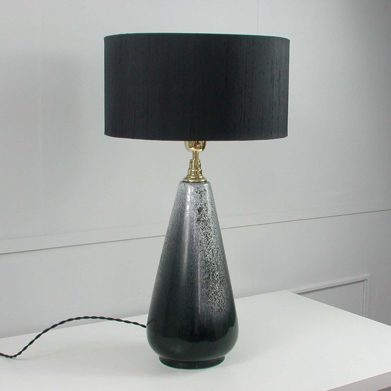 German Midcentury Swedish Ceramic Table Lamp, attr. Ingrid Atterberg for Ekeby, 1960s