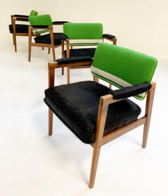 Midcentury Swedish Chairs in Brazilian Cowhide and Isabel Marant Silk Wool