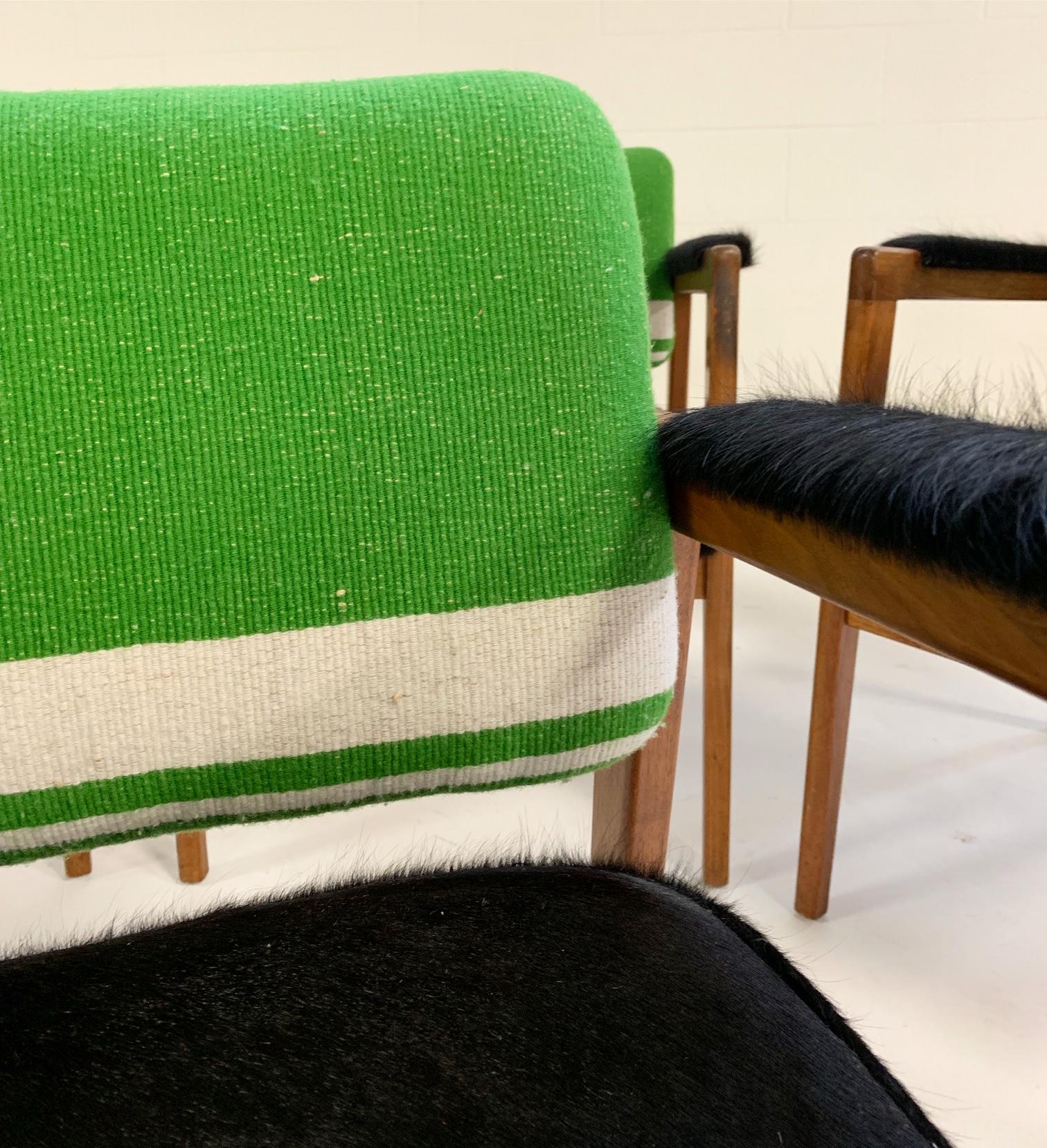 20th Century Midcentury Swedish Chairs in Brazilian Cowhide and Isabel Marant Silk Wool