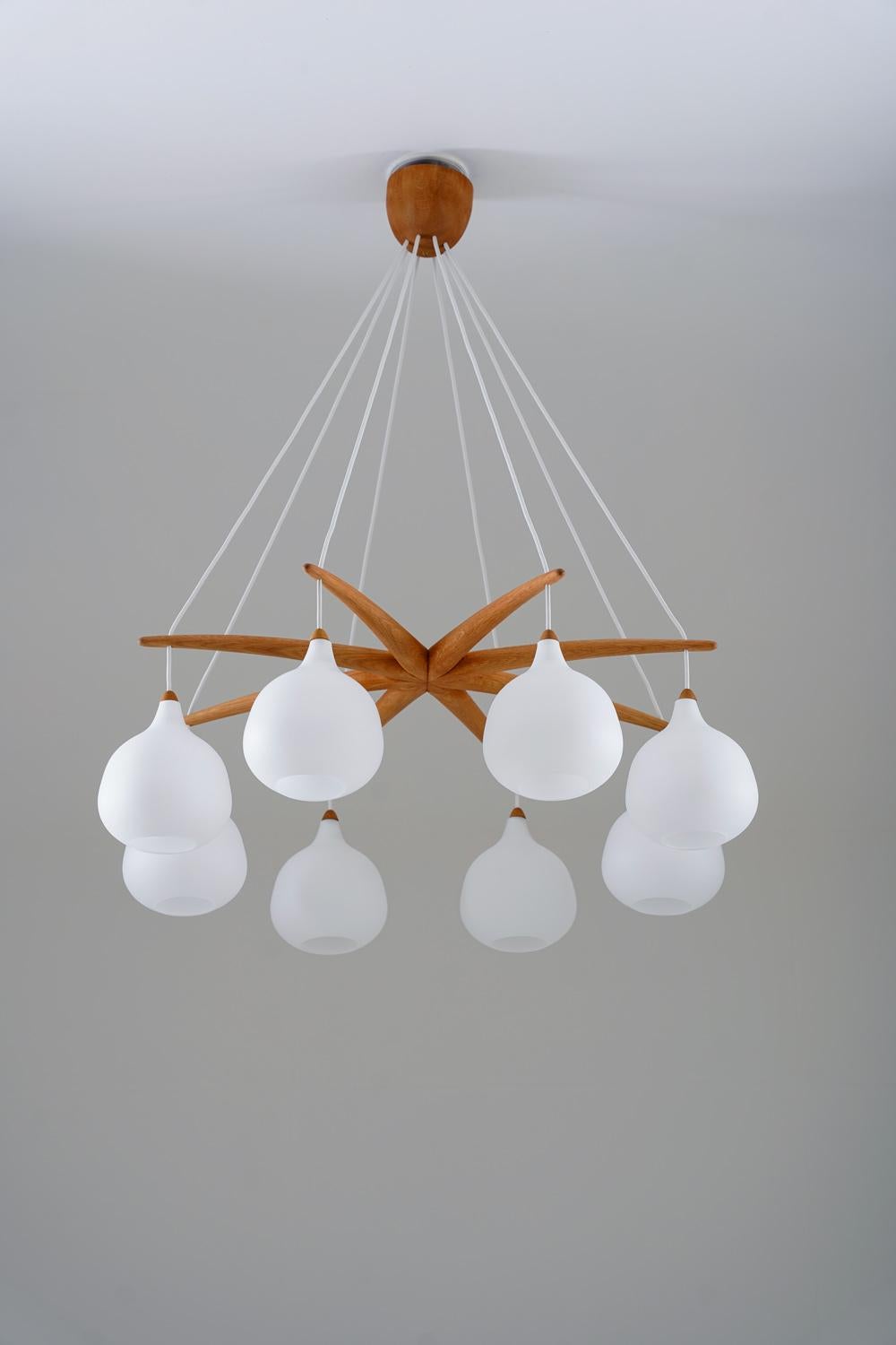 Mid-Century Modern Midcentury Swedish Chandelier by Luxus For Sale