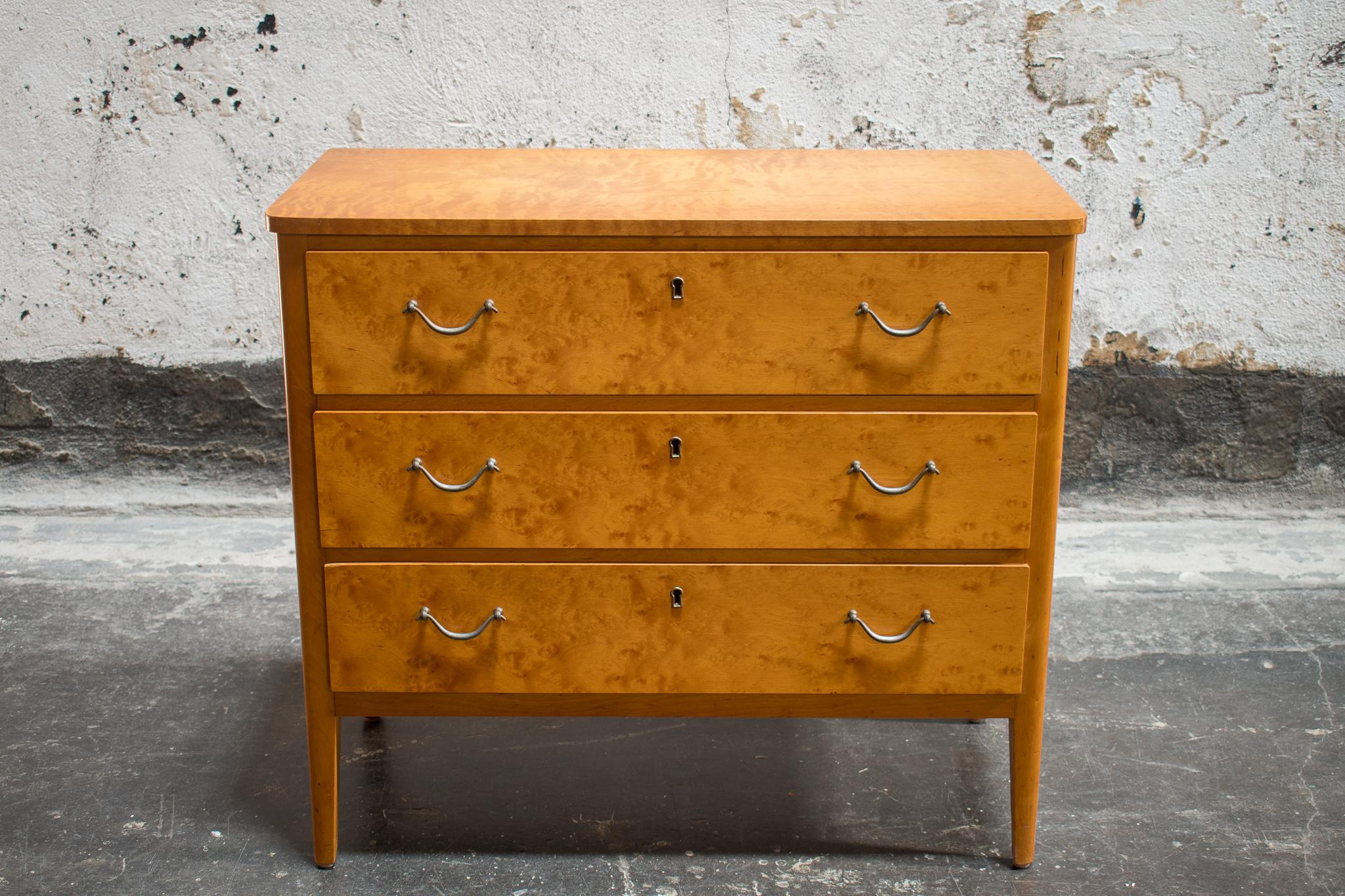 Mid-Century Modern Midcentury Swedish Chest of Drawers in Blond Birch For Sale