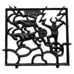Antique Midcentury Swedish Fireplace Screen by Olle Hermansson for Husqvarna