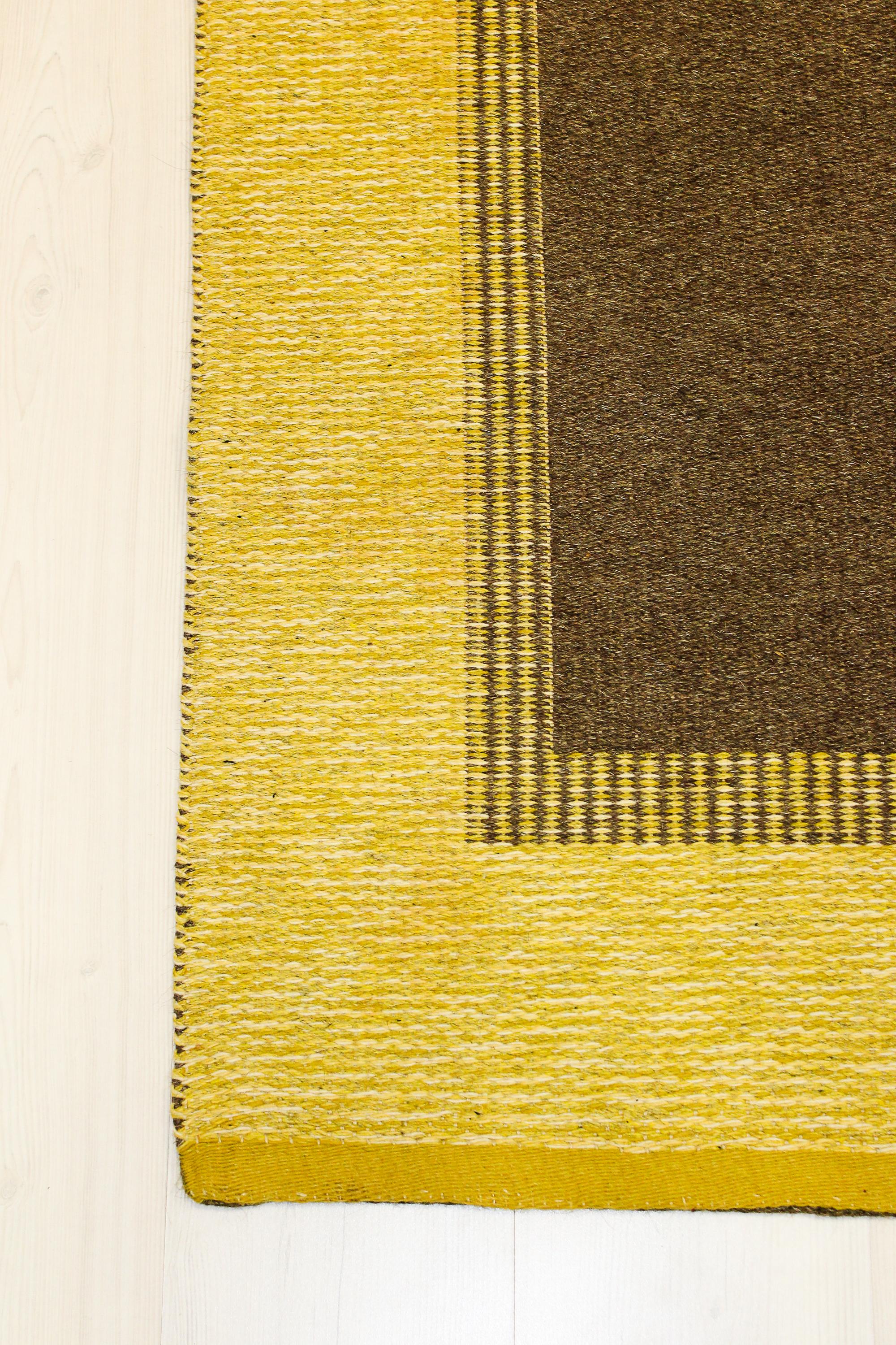 Midcentury Swedish Flat-Weave Carpet, 1950s In Good Condition In Malmo, SE