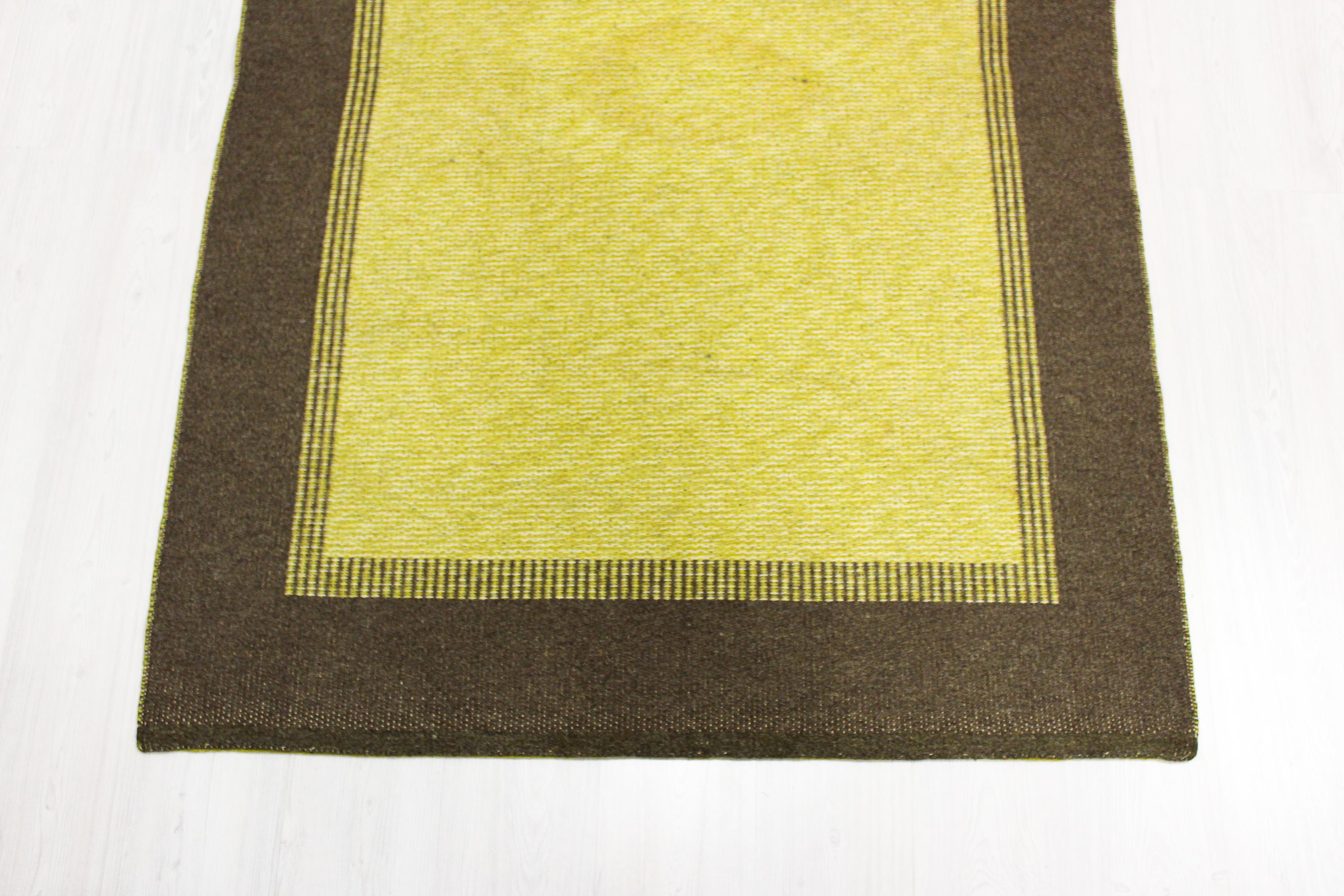 Wool Midcentury Swedish Flat-Weave Carpet, 1950s