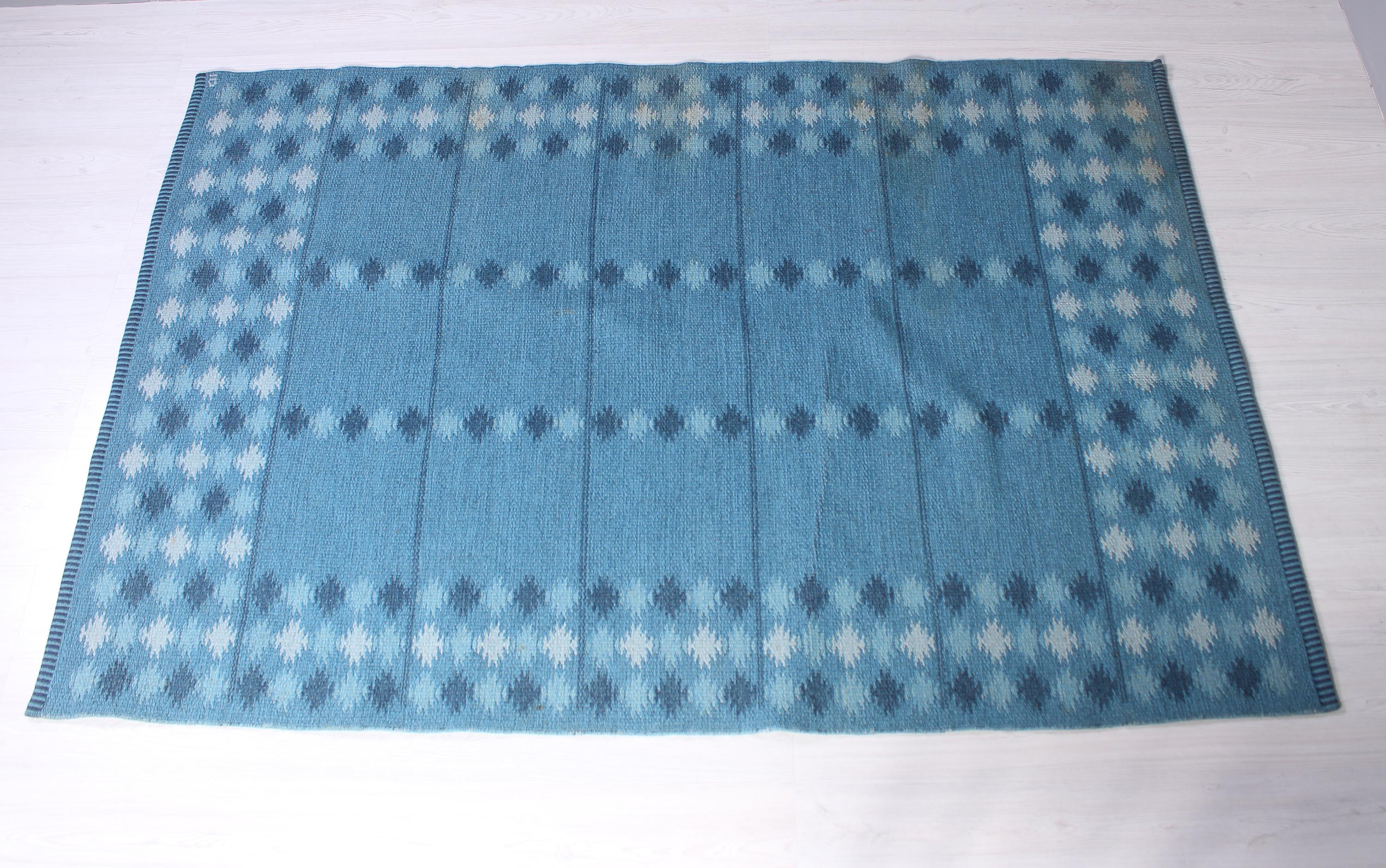 Midcentury Swedish Flat-Weave Carpet by Ingrid Dessau, 1950s 5