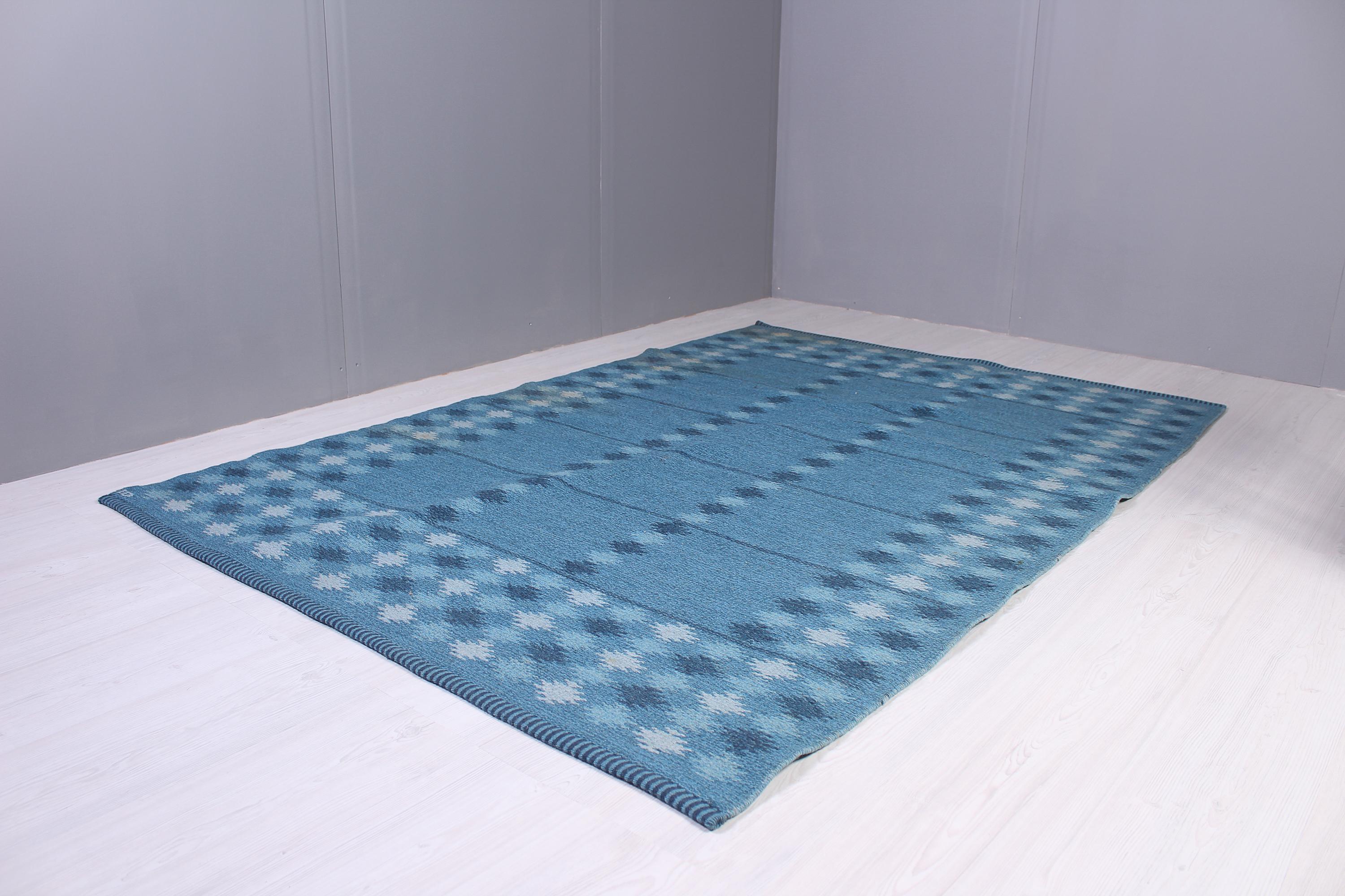 Scandinavian Modern Midcentury Swedish Flat-Weave Carpet by Ingrid Dessau, 1950s