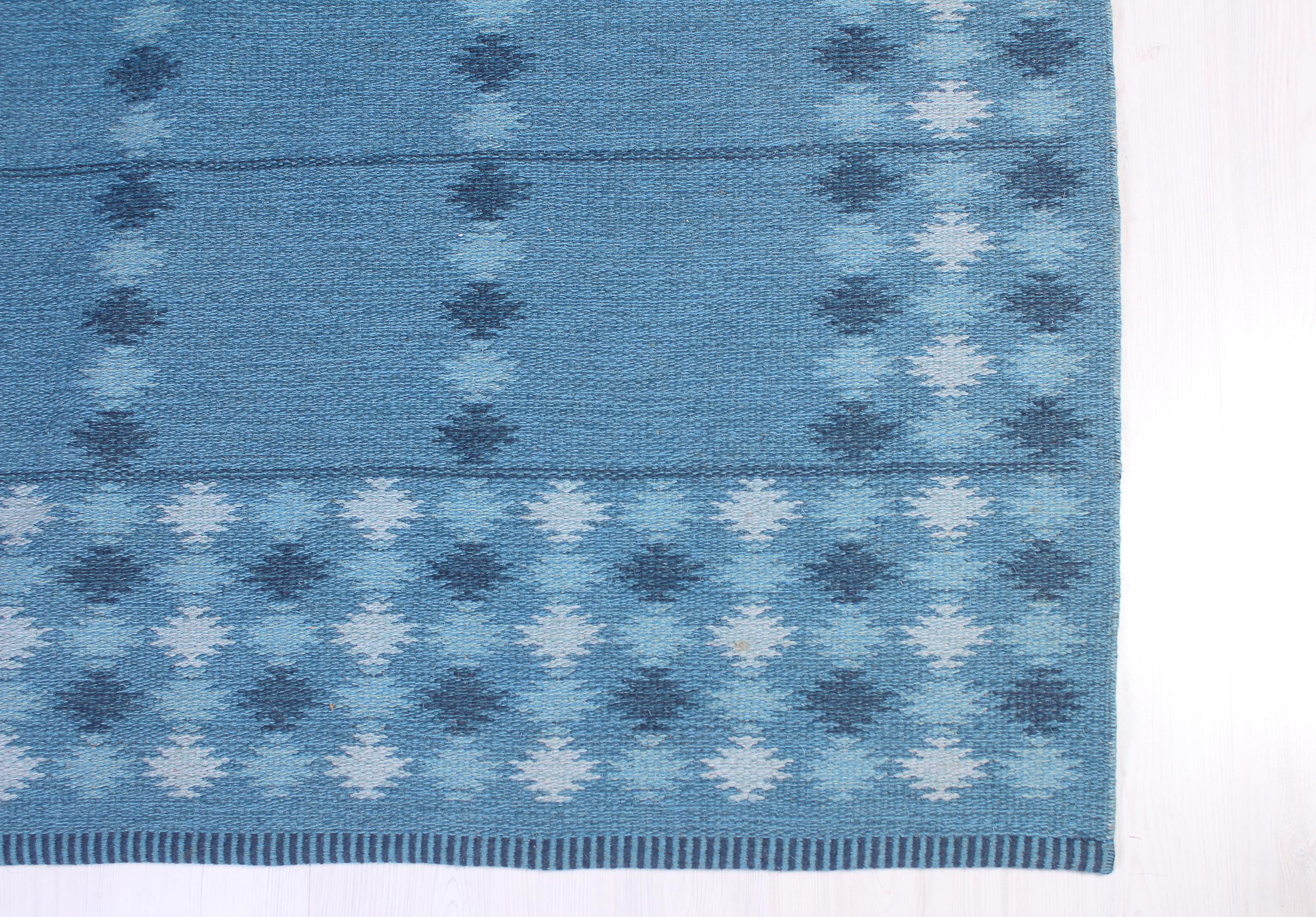 Wool Midcentury Swedish Flat-Weave Carpet by Ingrid Dessau, 1950s