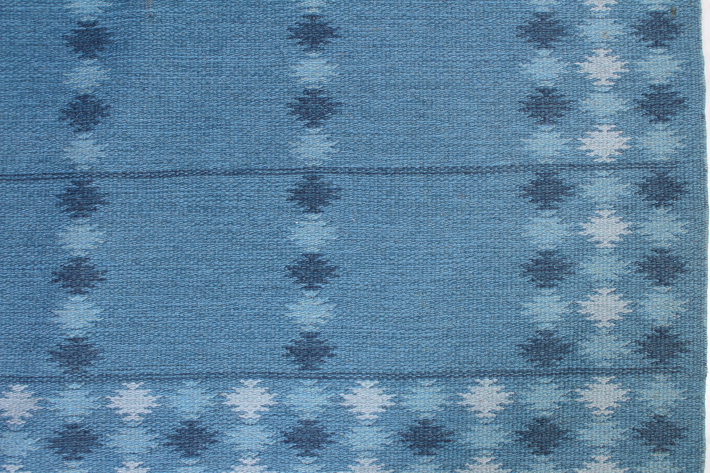 Midcentury Swedish Flat-Weave Carpet by Ingrid Dessau, 1950s 1