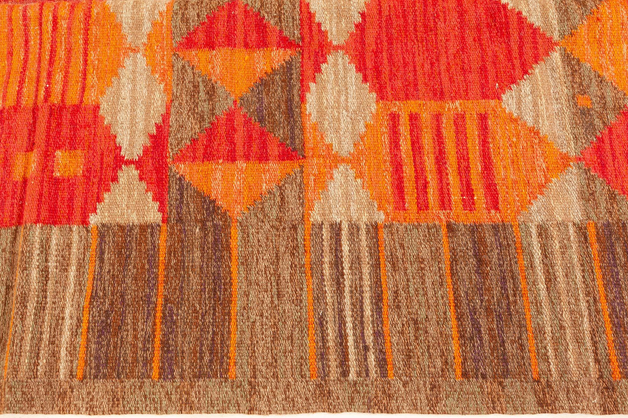 Schwedischer Flachgewebe-Teppich aus der Mitte des Jahrhunderts von Karin Jönsson (Moderne der Mitte des Jahrhunderts) im Angebot