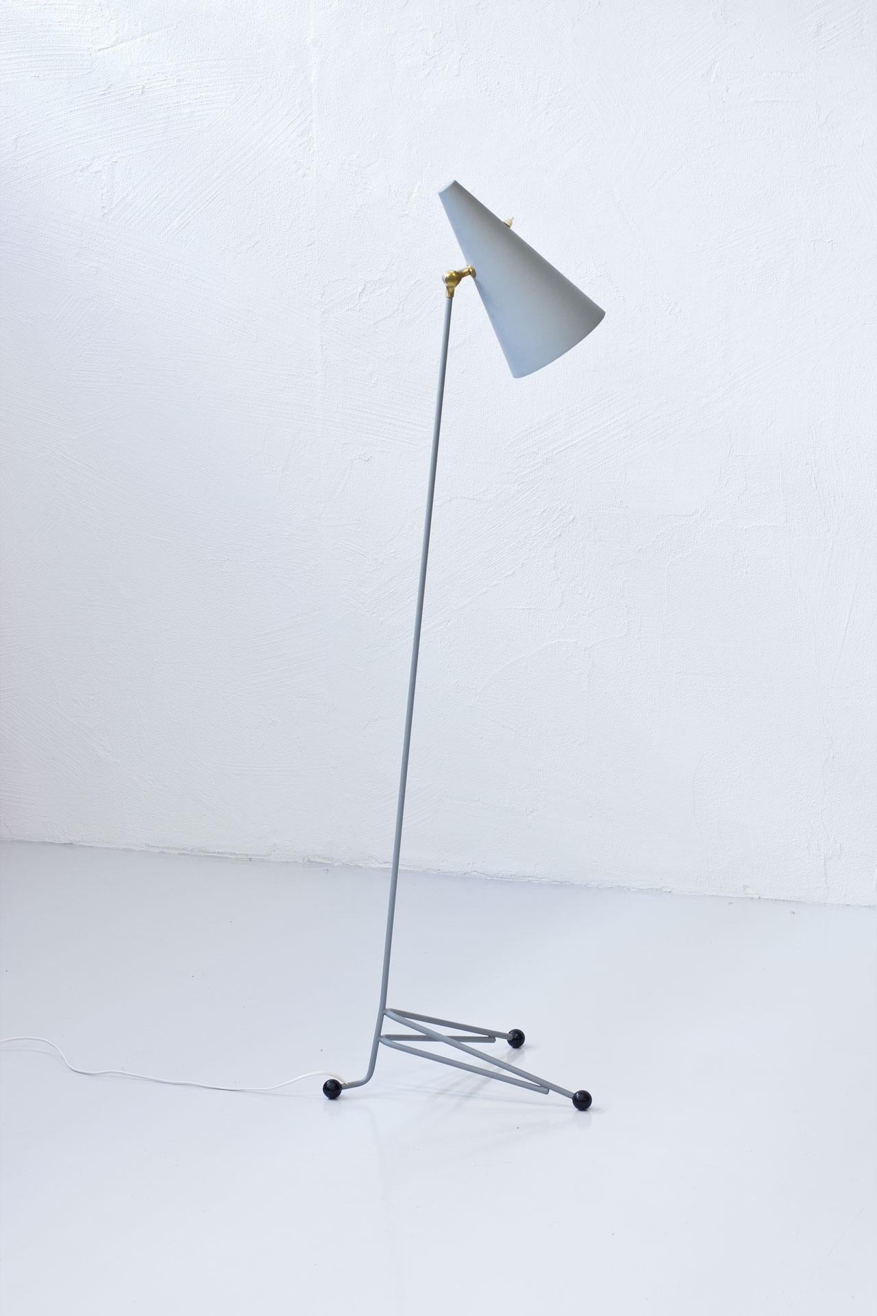 Scandinavian Modern Midcentury Swedish Floor Lamp in Metal