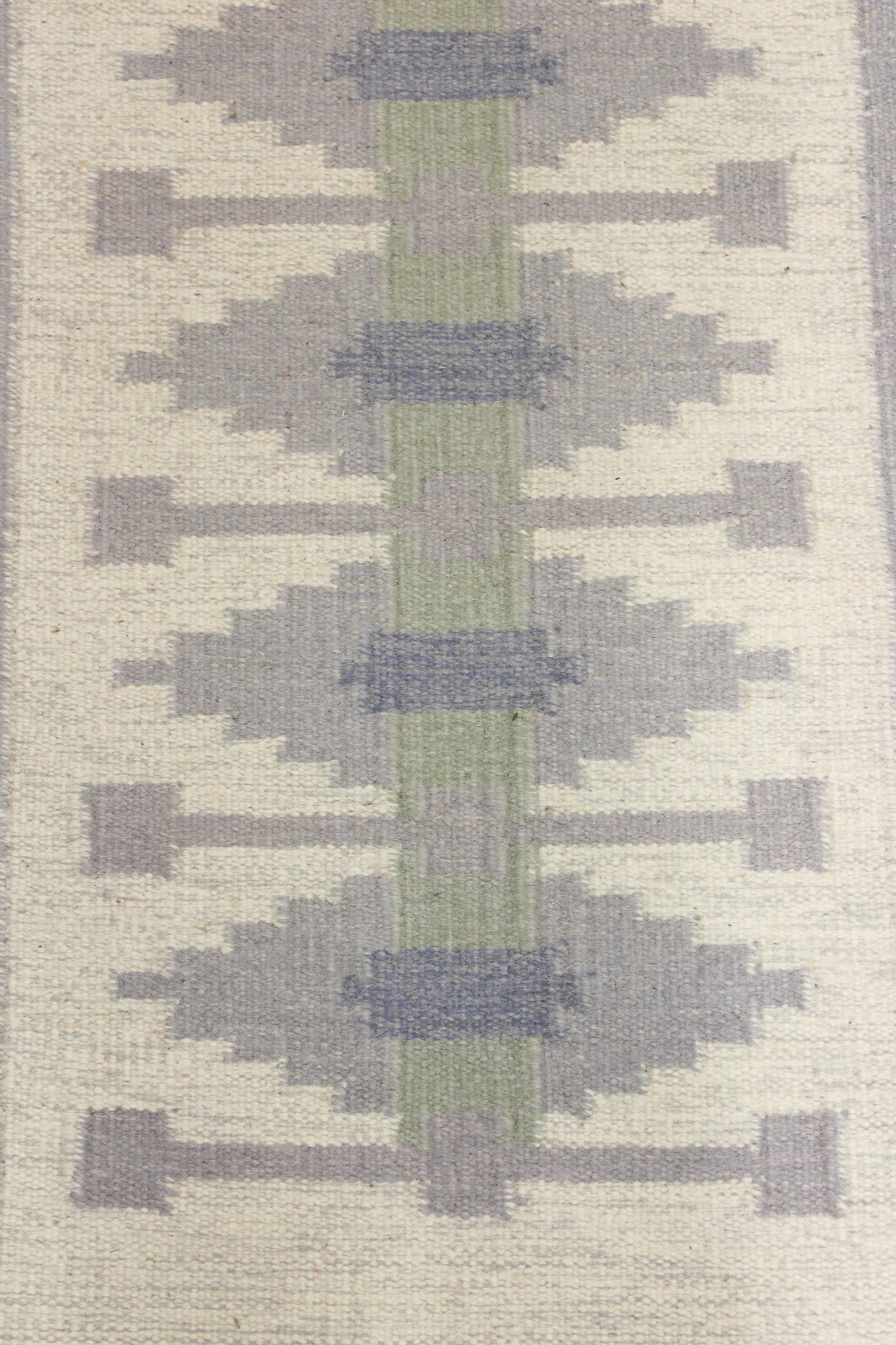 Midcentury Swedish Gallery Flat-Weave Carpet, 1950s In Excellent Condition In Malmo, SE