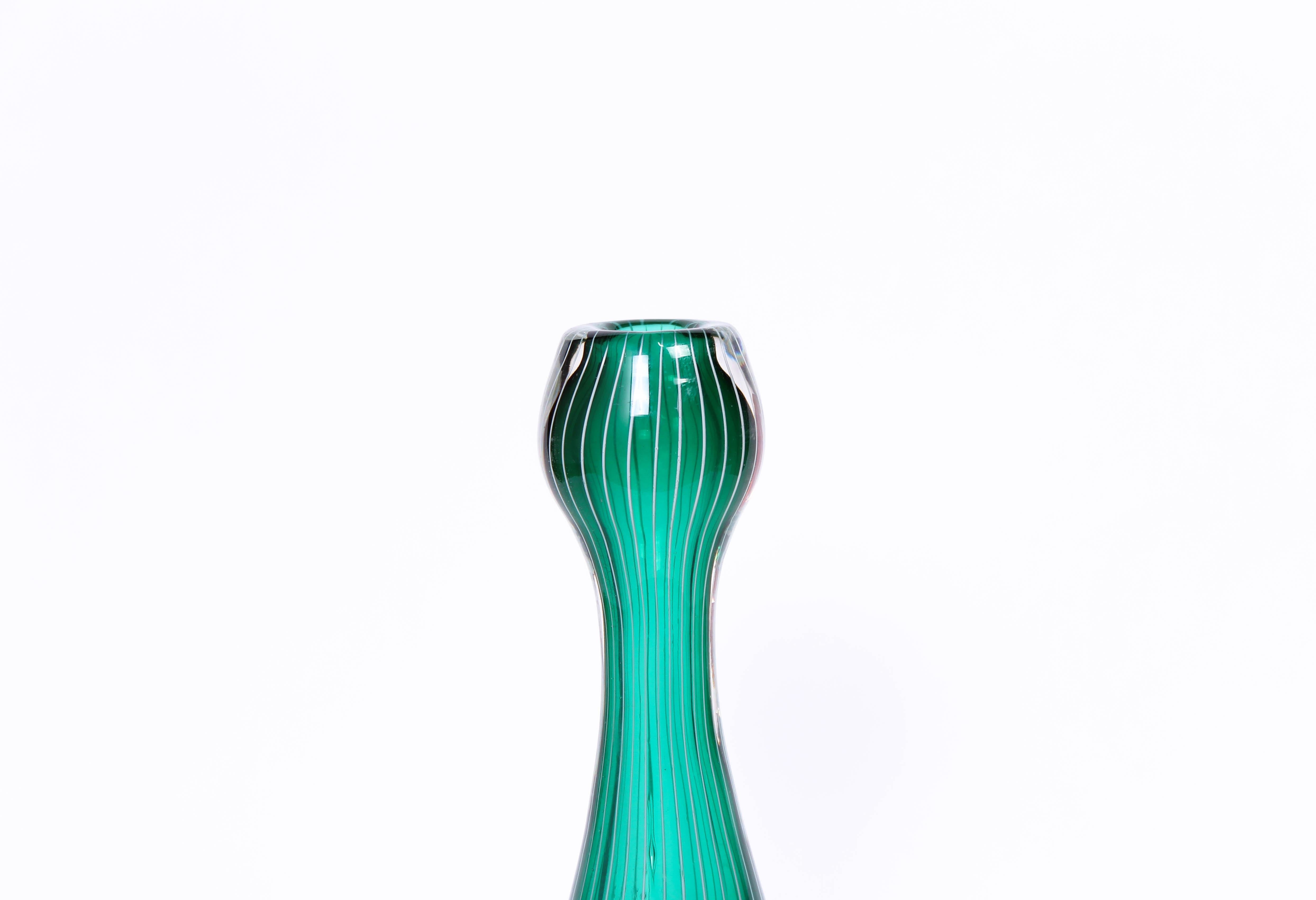 Midcentury Swedish Glass Vase, 1950s In Excellent Condition In Malmo, SE
