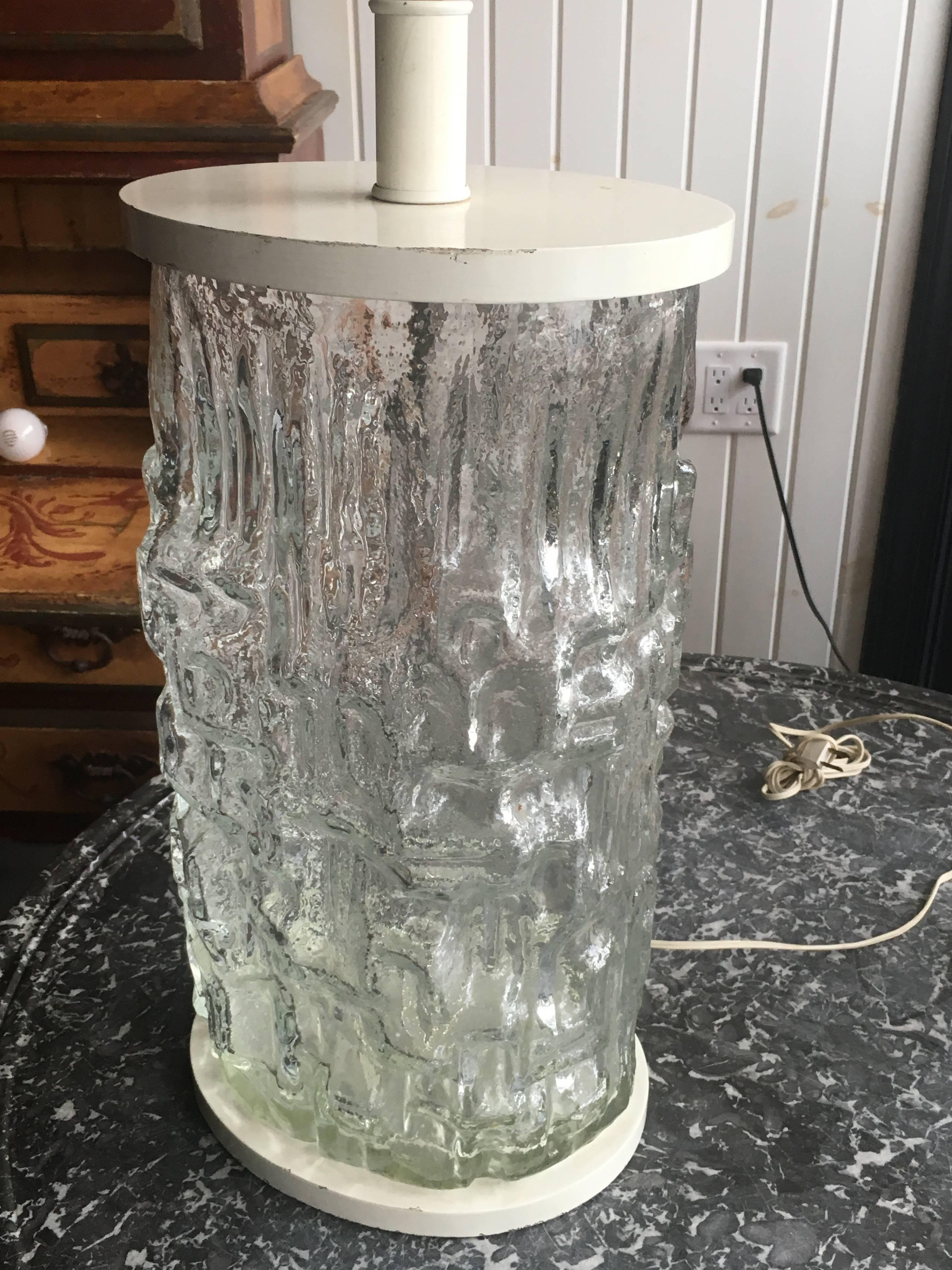Mid-Century Modern Midcentury Swedish Glass Vase Mounted as a Lamp For Sale