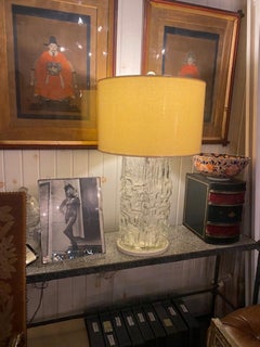 Midcentury Swedish Glass Vase Mounted as a Lamp, Great Scale, Texture.