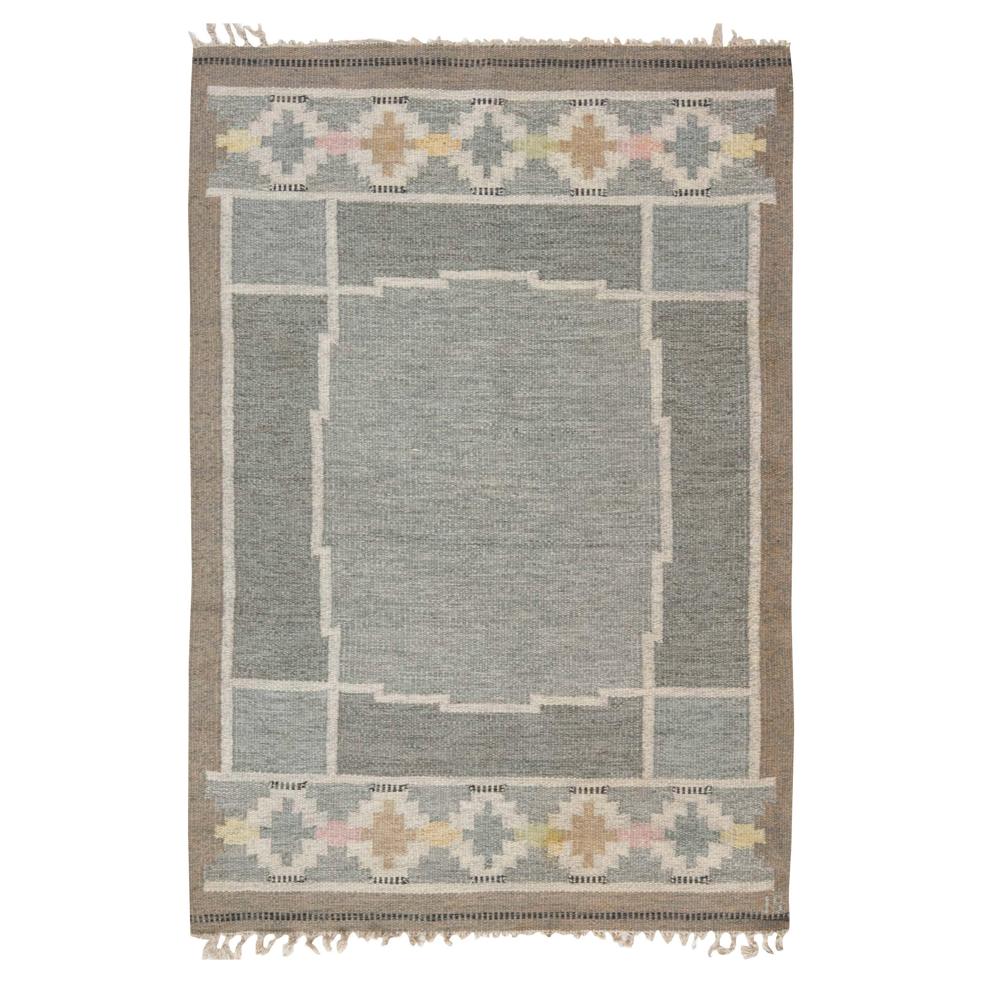 Midcentury Swedish Handmade Rug by Ingegerd Silow