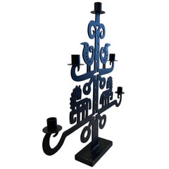 Midcentury Swedish Iron Candlestick