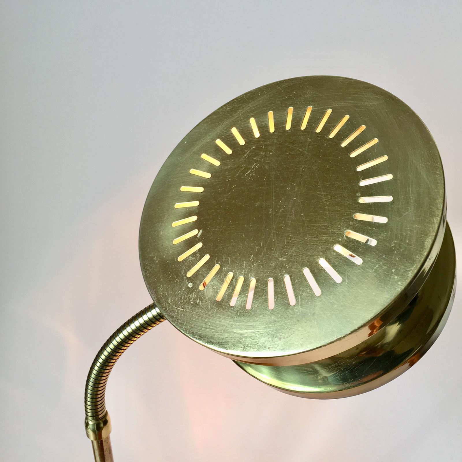 Mid-Century Modern Midcentury Swedish Large Brass Table Lamp by Tyringe Konsthantverk, 1960s For Sale