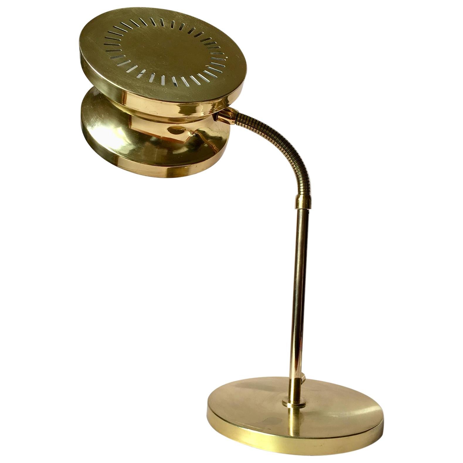 Midcentury Swedish Large Brass Table Lamp by Tyringe Konsthantverk, 1960s For Sale