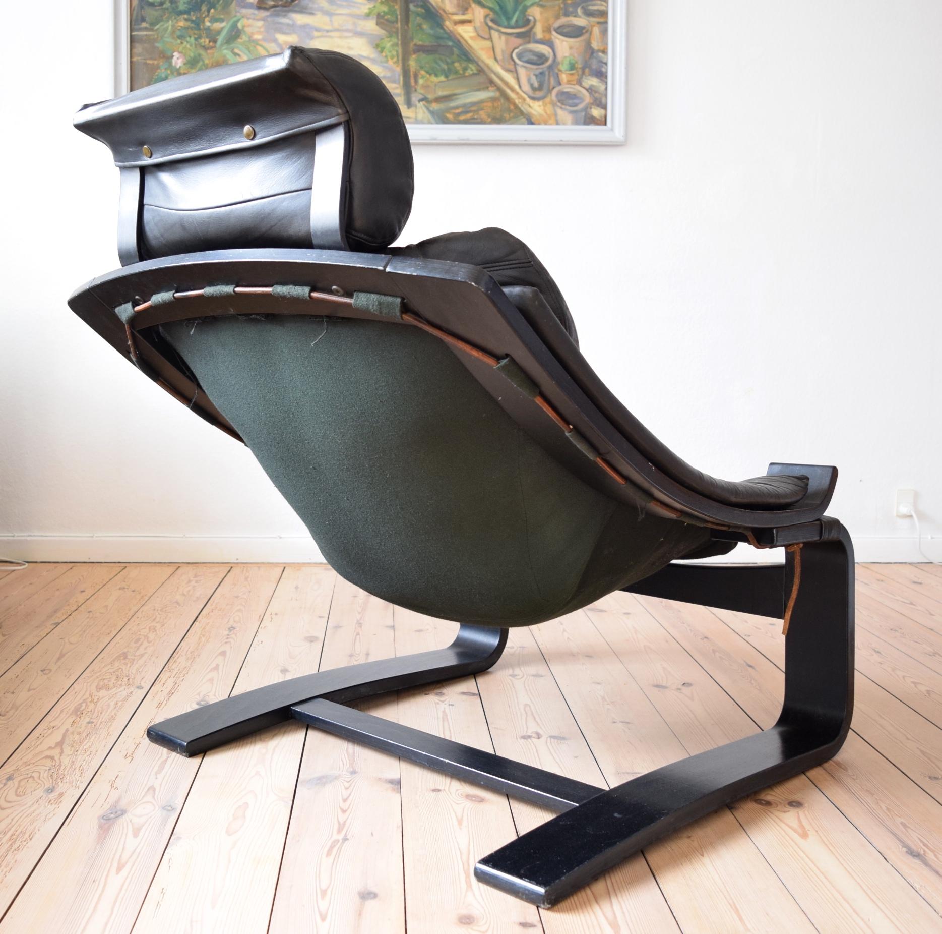 Midcentury Swedish Leather Kroken Chairs by Ake Fribytter for Nelo, 1974 For Sale 2