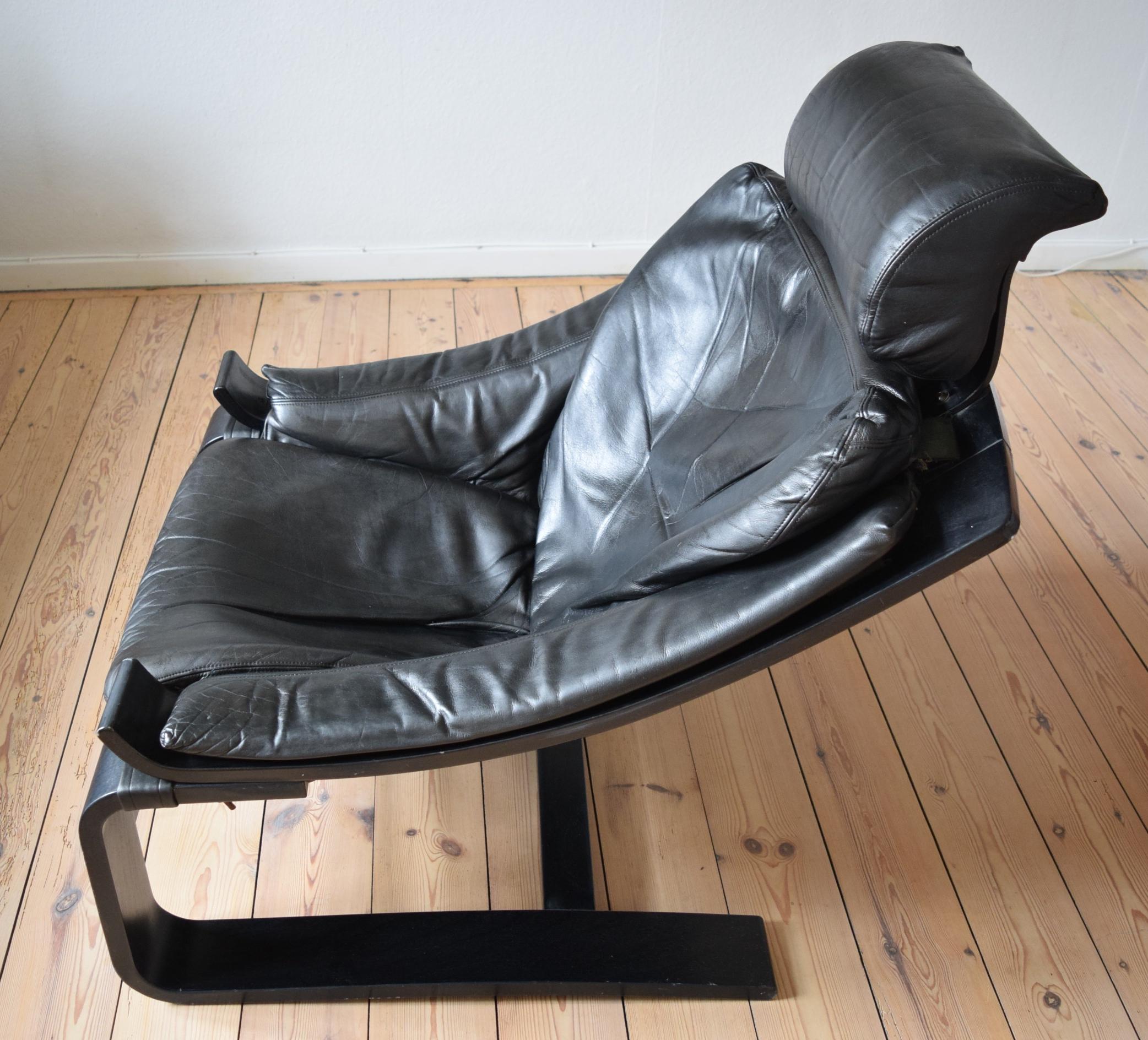 Midcentury Swedish Leather Kroken Chairs by Ake Fribytter for Nelo, 1974 For Sale 4