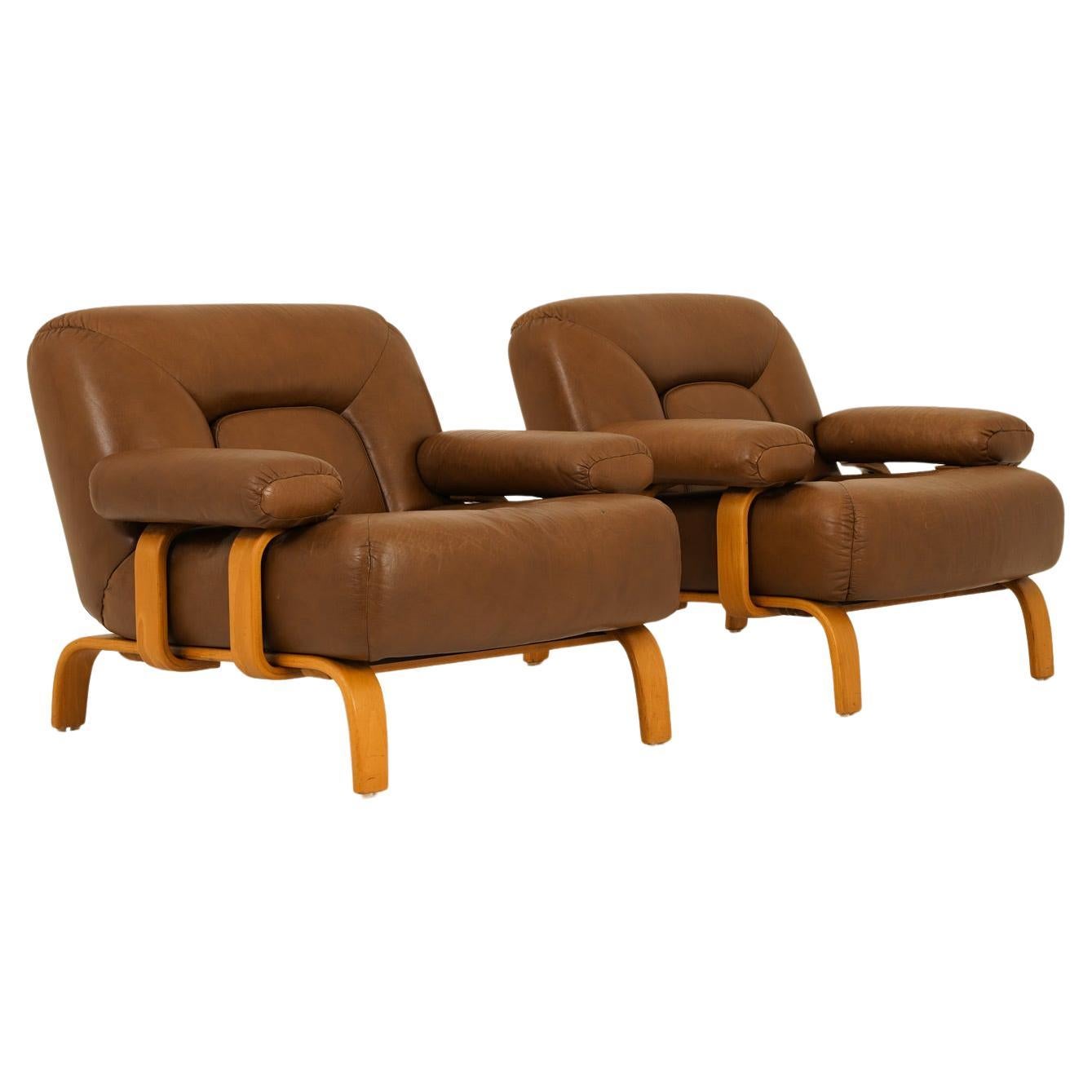 Midcentury Swedish Lounge Chairs "Bristol" by Gunnar Kentemo for Göte Möbler For Sale